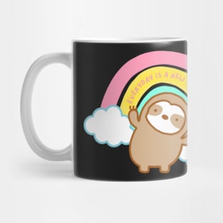 Cute New Opportunity Rainbow Sloth Mug